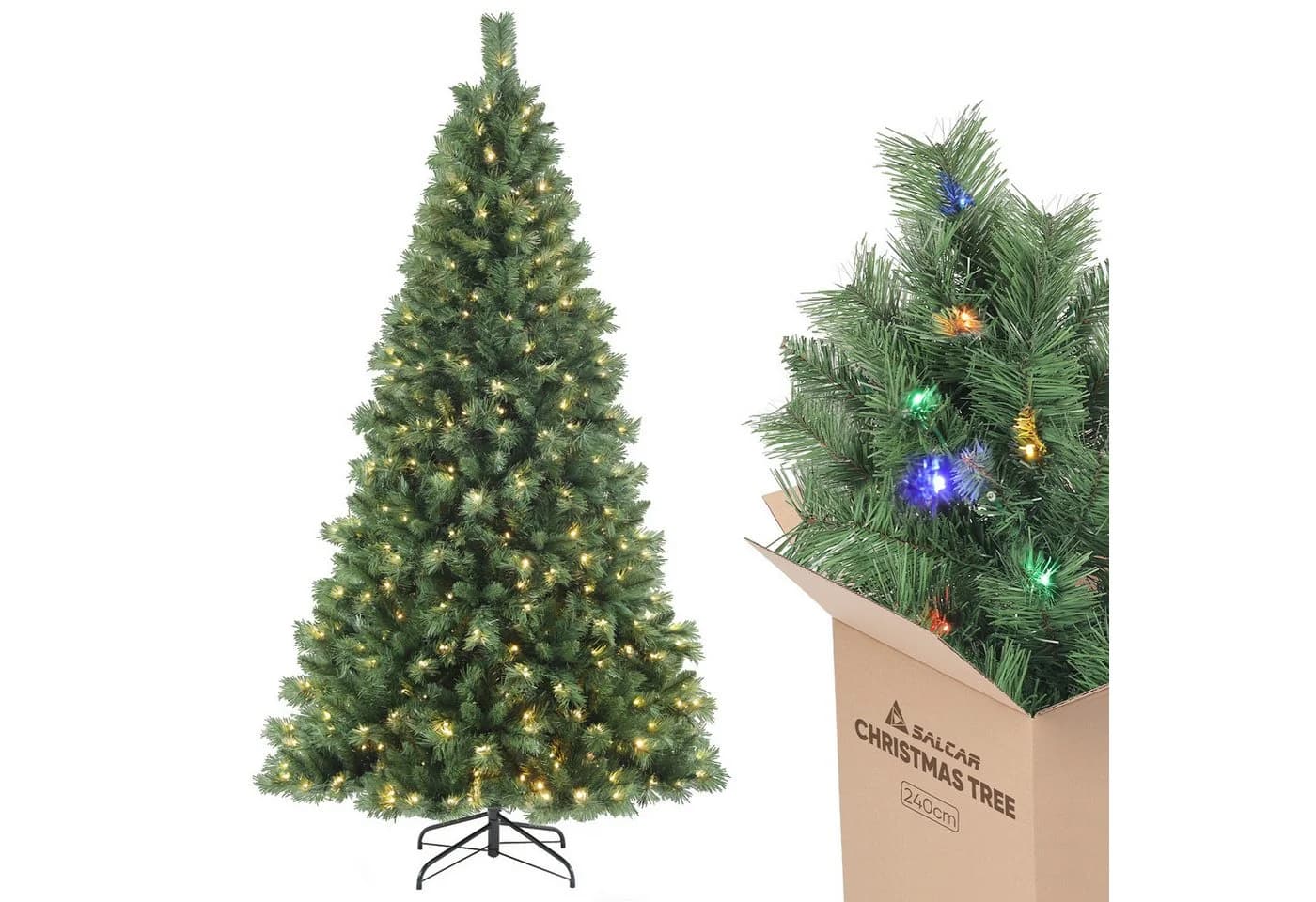 Salcar Künstlicher Weihnachtsbaum mit LED-Beleuchtung