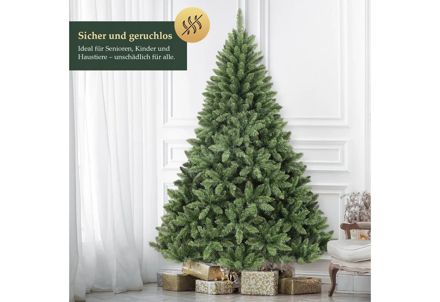 Salcar Künstlicher Weihnachtsbaum PVC Nordmanntanne 180 cm - Bild 3