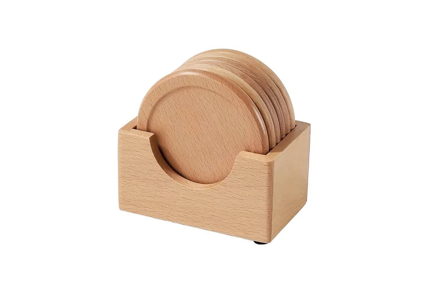 HomeGuru Becheruntersetzer Set 7-tlg. Massivholz Buche Beige - Bild 2