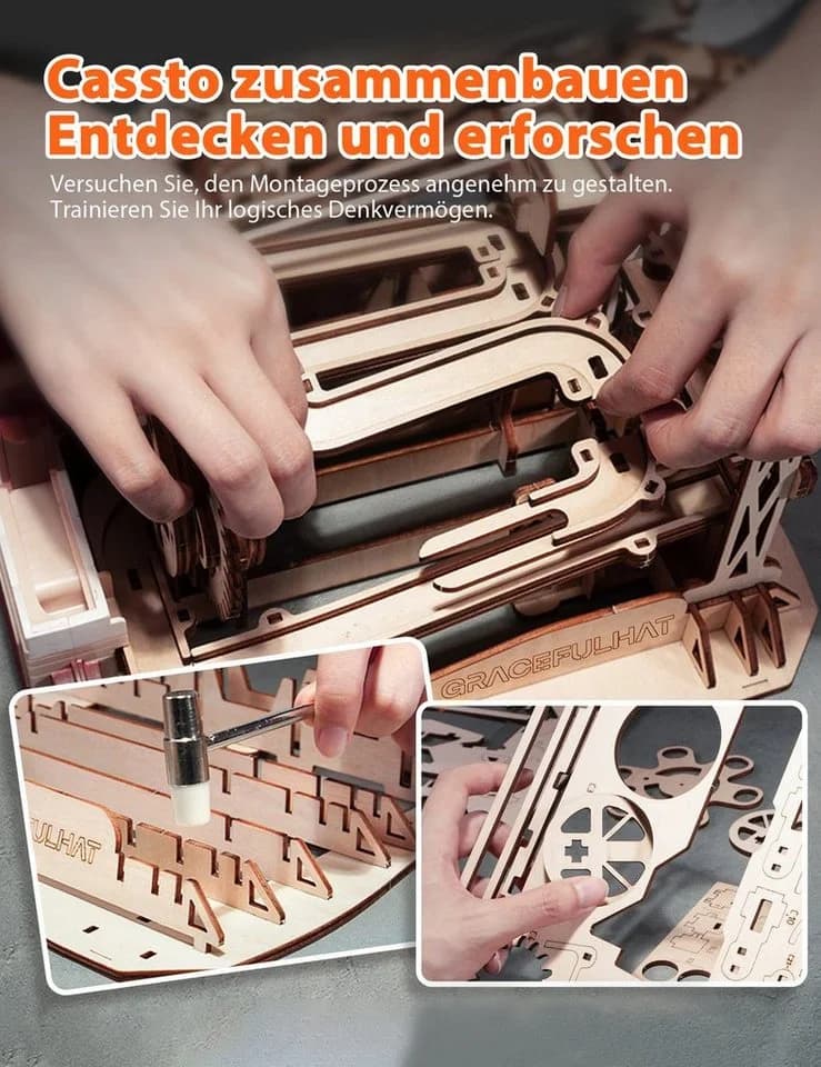 HomeGuru 3D-Puzzle Modellbausatz Holzpuzzle mechanisches Modell