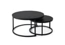 HomeGuru Couchtisch Set 2-tlg. Marmormuster Schwarz-Gold Bild 1