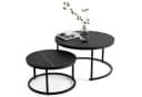 HomeGuru Couchtisch Set 2-tlg. Marmormuster Schwarz-Gold Bild 2