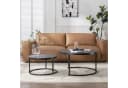 HomeGuru Couchtisch Set 2-tlg. Marmormuster Schwarz-Gold Bild 3