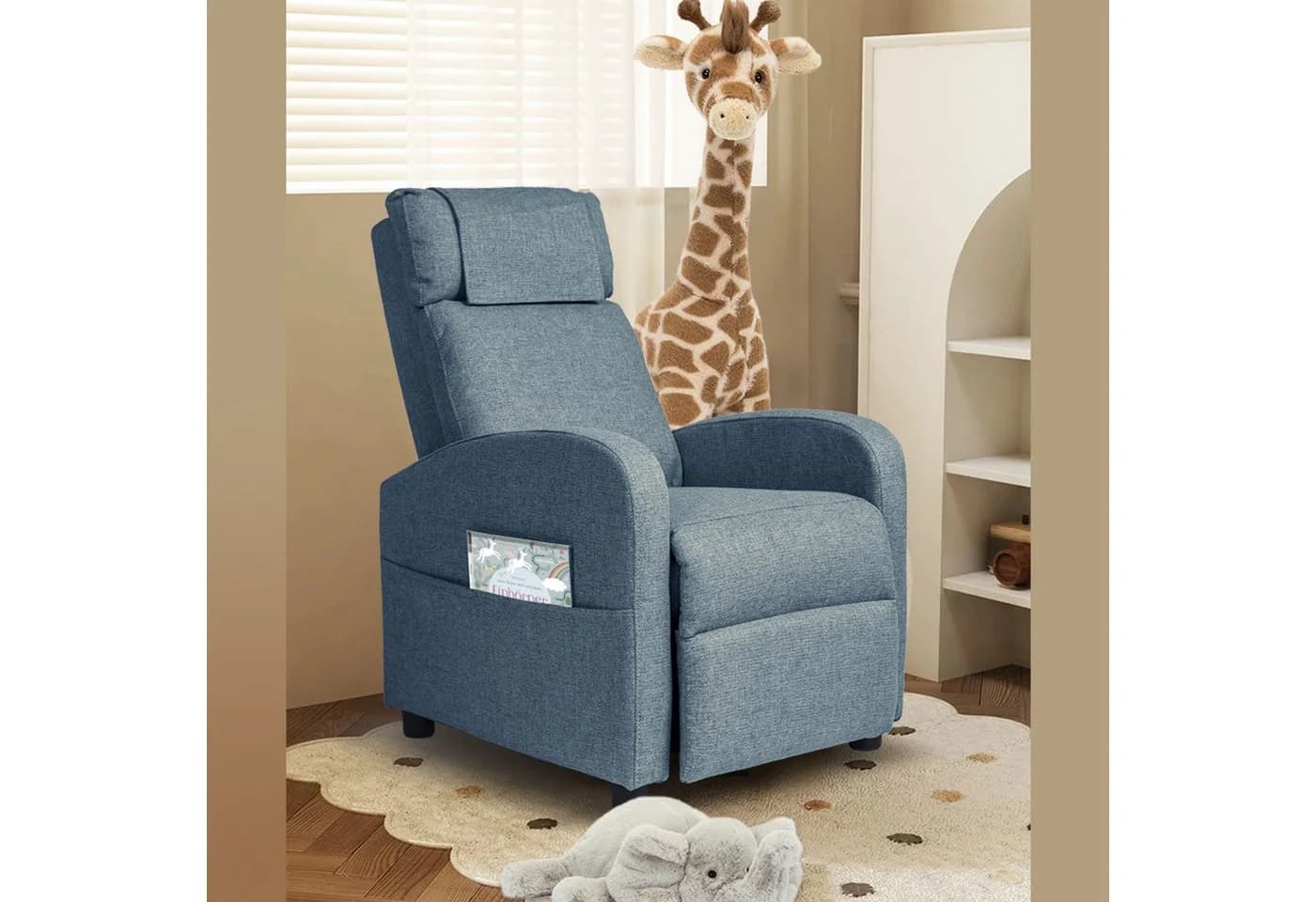 HomeGuru Kindersessel mit Liegefunktion Blau/Grau - Bild 3