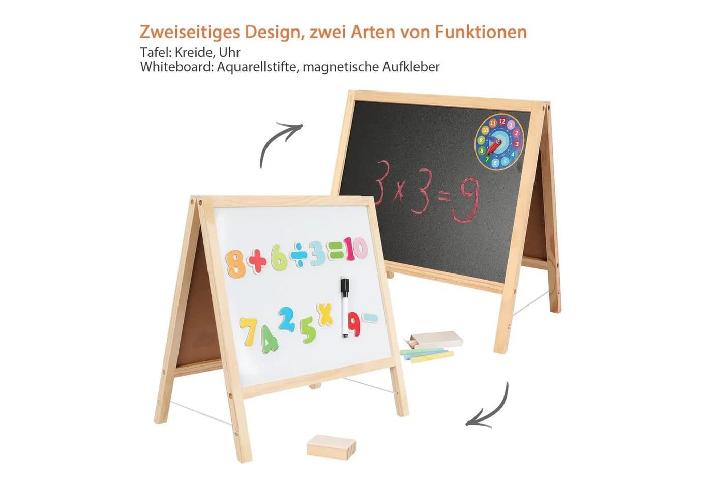 HomeGuru Standtafel Klappbare 2-in-1-Kindertafel Schwarz/Beige - Bild 3