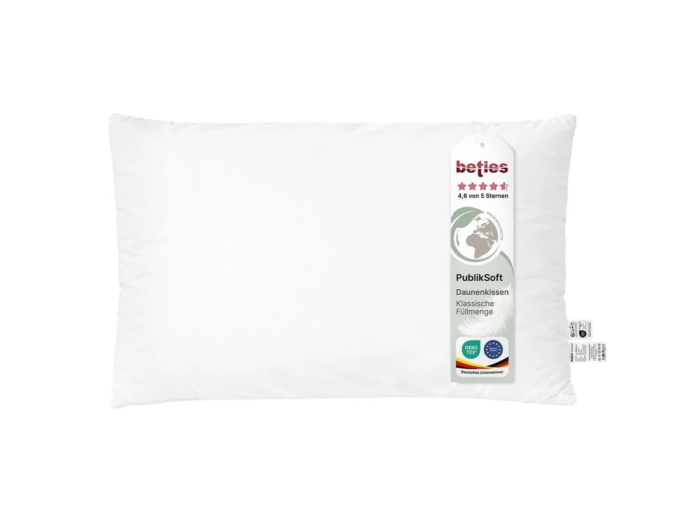 beties Daunenkissen PublikSoft 30x50 cm Weiß Baumwolle - Bild 2