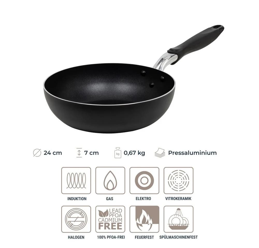 RESTO Kitchenware Wok Antares Aluminium Schwarz Antihaftbeschichtet - Bild 4