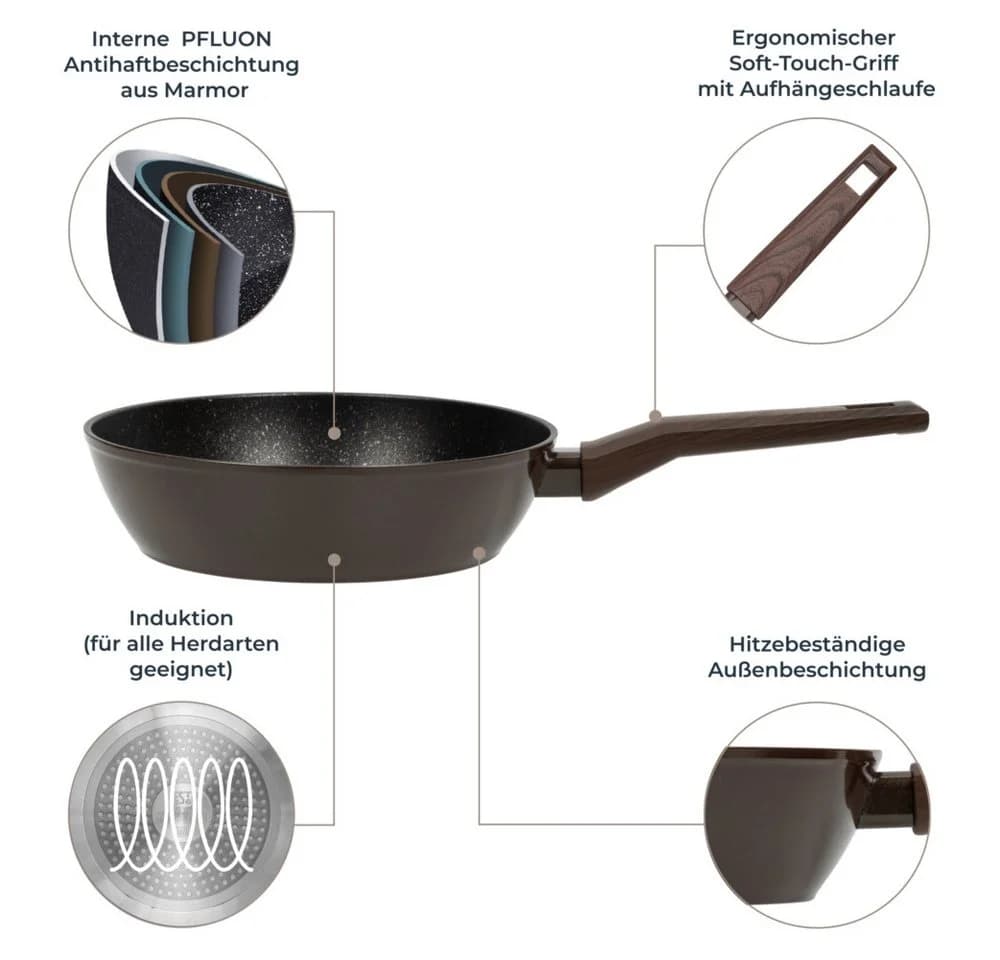RESTO KITCHENWARE Bratpfanne Carina Schwarz Marmor-Antihaft - Bild 4