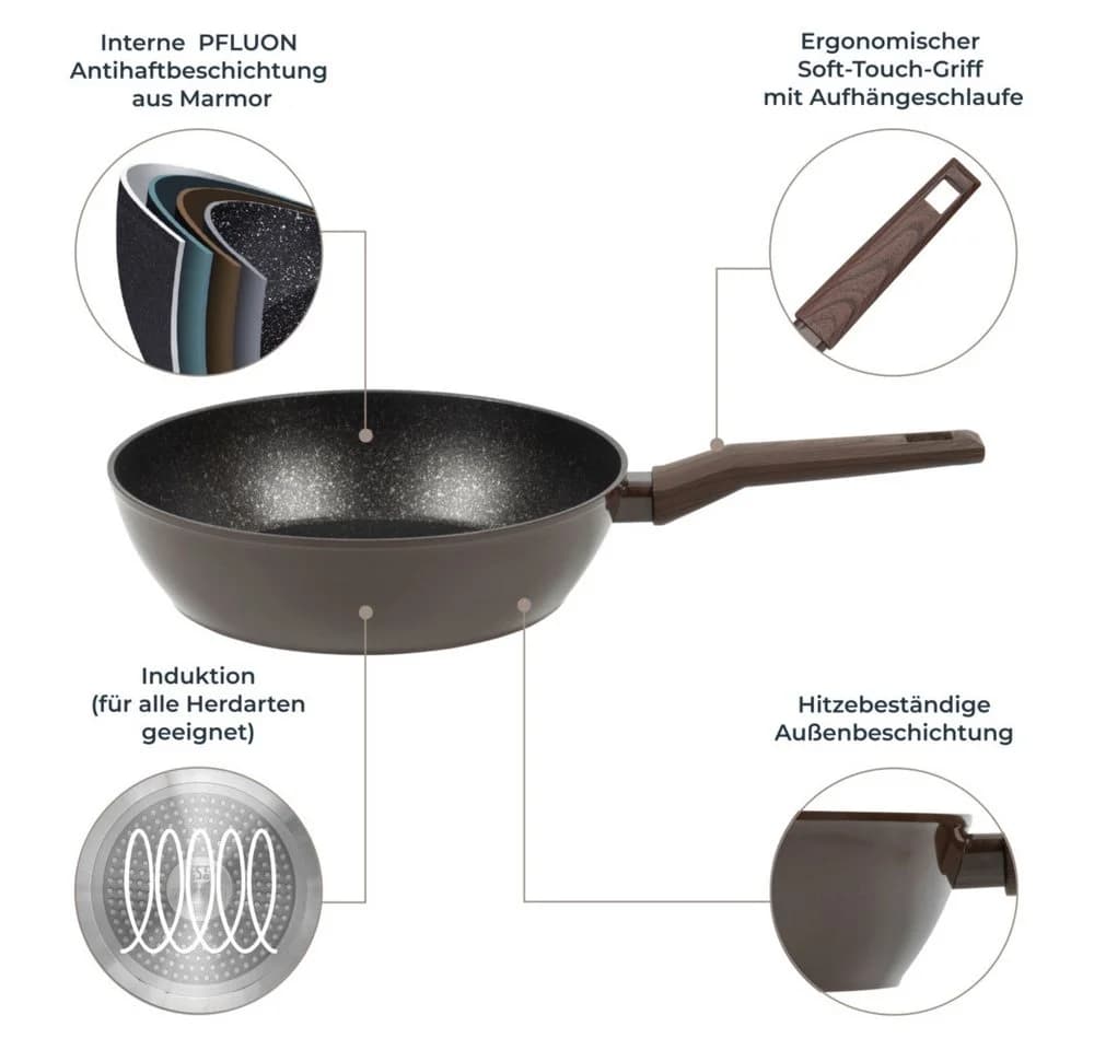 RESTO KITCHENWARE Carina Tiefe Schmorpfanne mit Holzgriff - Bild 4
