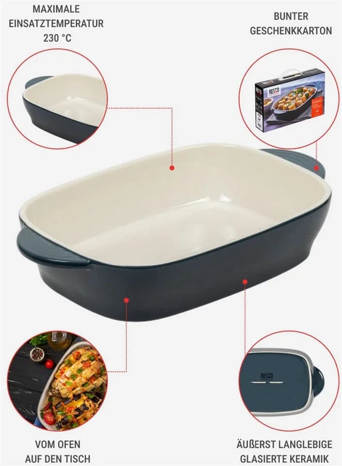 RESTO KITCHENWARE Fornax Backform dunkelblau Steingut - Bild 4