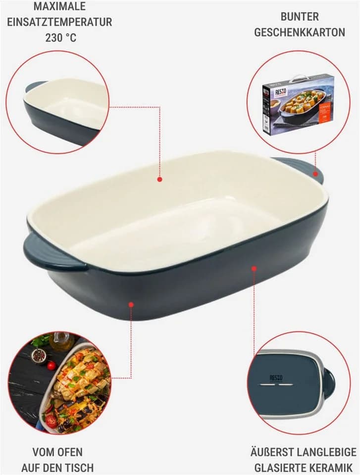 Backform RESTO KITCHENWARE Fornax - Steingut Auflaufform dunkelblau - Bild 4