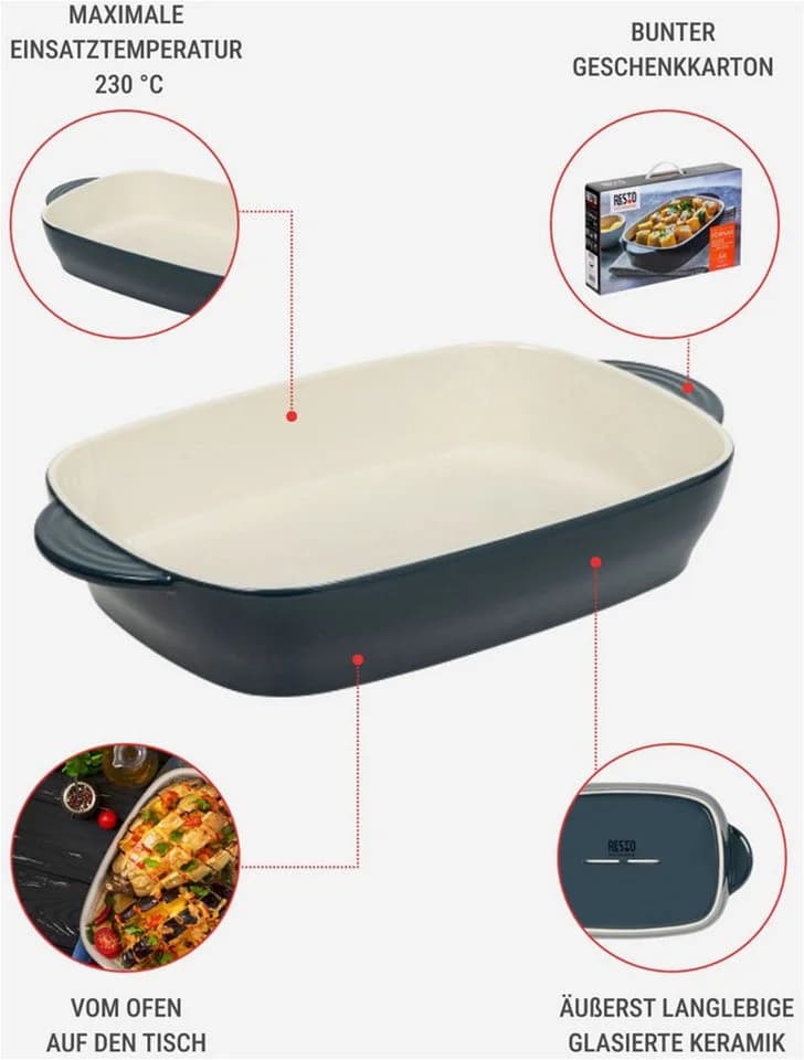 Backform RESTO KITCHENWARE Fornax - Steingut Auflaufform dunkelblau - Bild 4