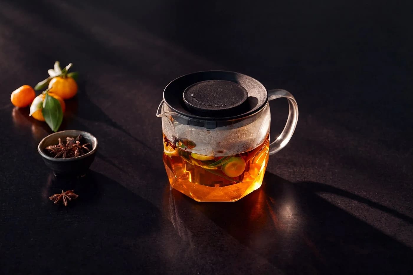RESTO KITCHENWARE Teekanne Ain hitzebeständig Borosilikatglas 1l mit Filtersieb