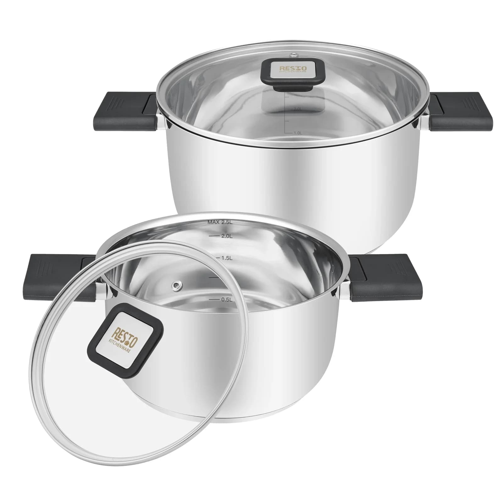 RESTO KITCHENWARE Topf-Set ANSER mit klappbaren Griffen Edelstahl