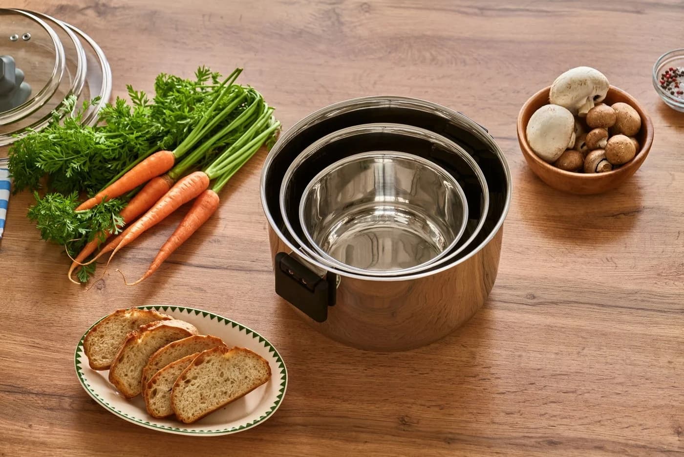 RESTO KITCHENWARE Kochtopf Anser 24cm Edelstahl mit Klappgriffen - Bild 3