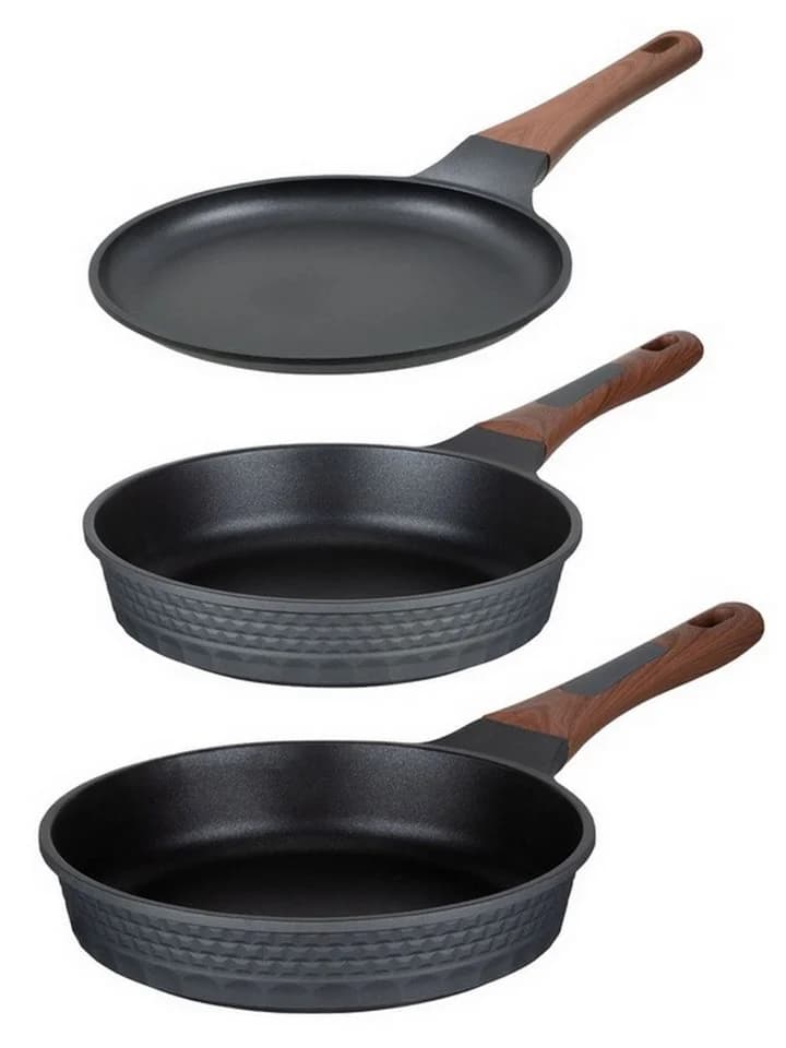 RESTO Kitchenware Pfannen-Set Capella 3-tlg. Schwarz Aluminiumguss Antihaft - Bild 2