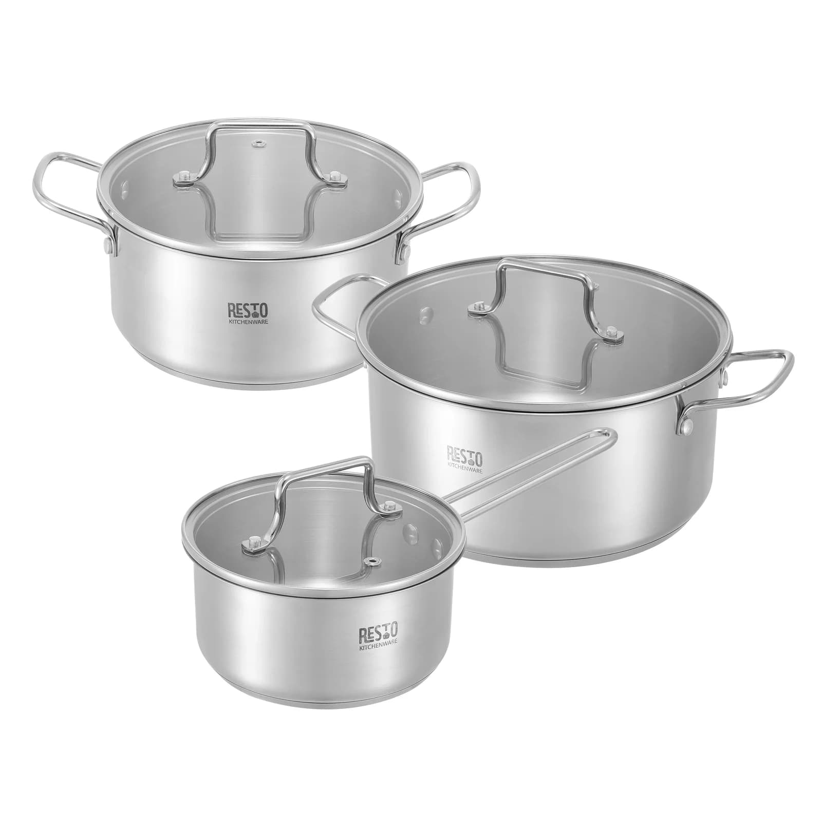 RESTO KITCHENWARE Kochtopf-Set GINAN 6-tlg. Edelstahl Silber