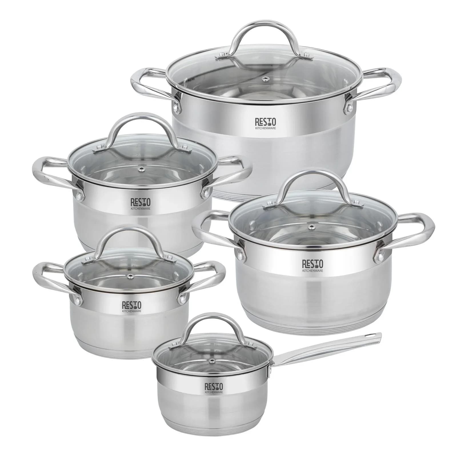 RESTO KITCHENWARE Topf-Set RIGEL Edelstahl 18/10 Induktion Silber