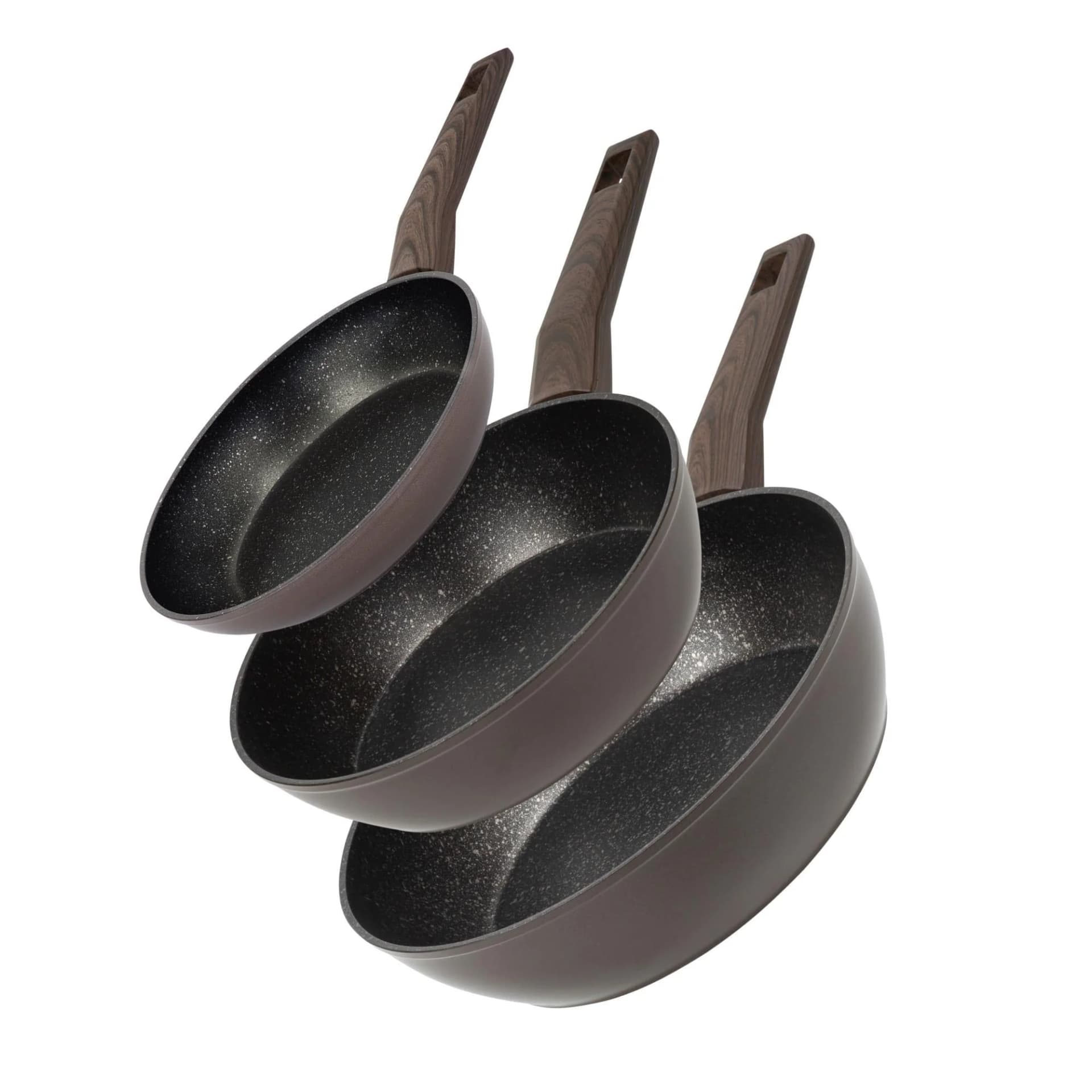 RESTO KITCHENWARE Pfannen-Set Carina 3-tlg. Antihaft Induktion Braun