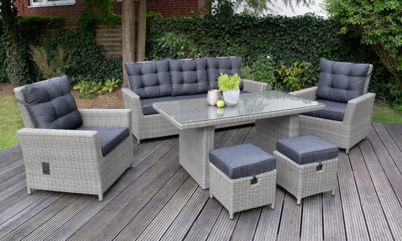 bellavista Gartenlounge-Set »Asti« 19-tlg. Grau Aluminium Polyrattan