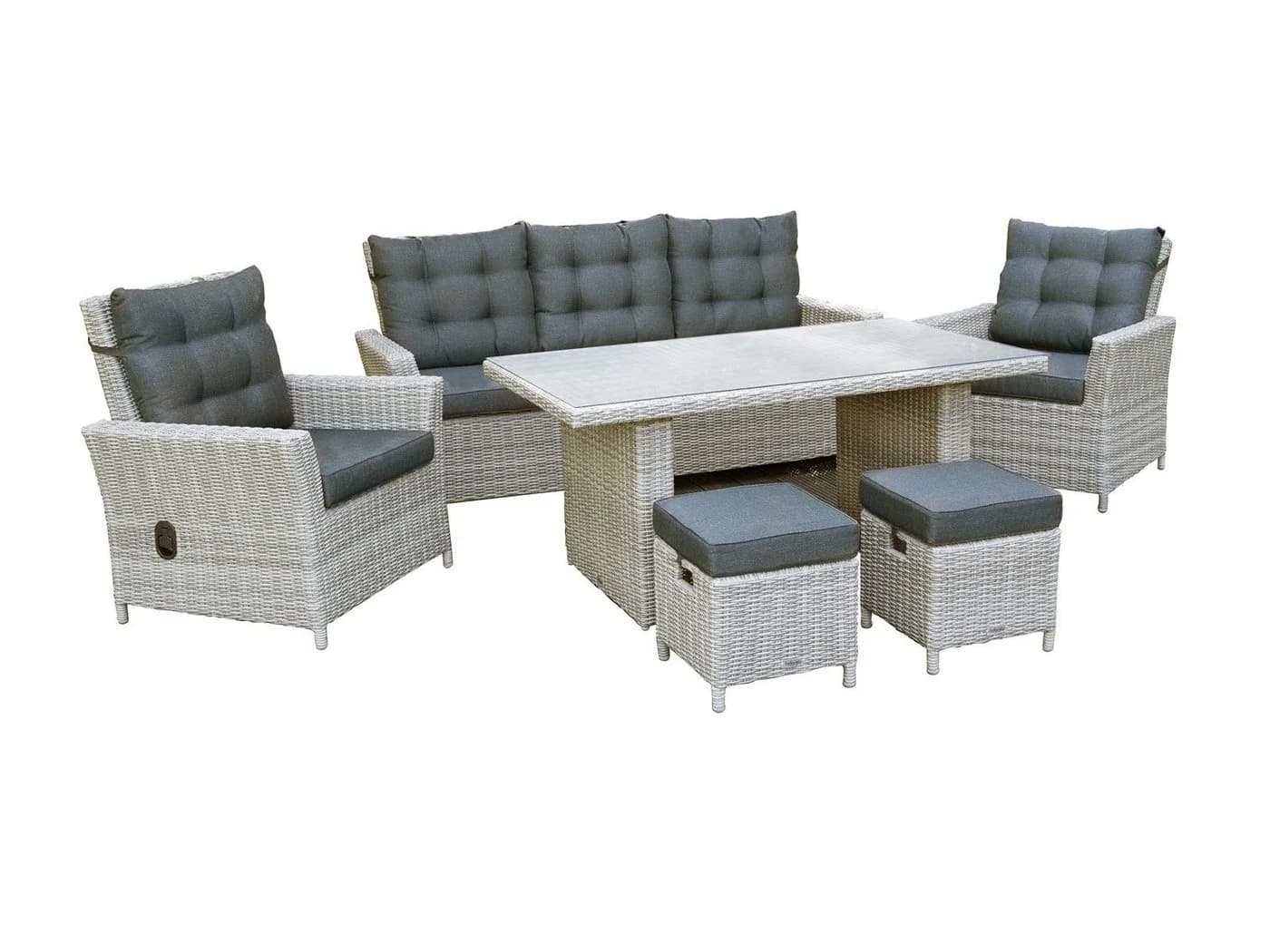 bellavista Gartenlounge-Set »Asti« 19-tlg. Grau Aluminium Polyrattan - Bild 2