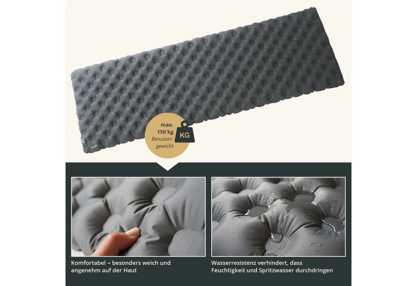 Skandika Isomatte Exclusive Air Single Aufblasbare Campingmatte Schwarz - Bild 5