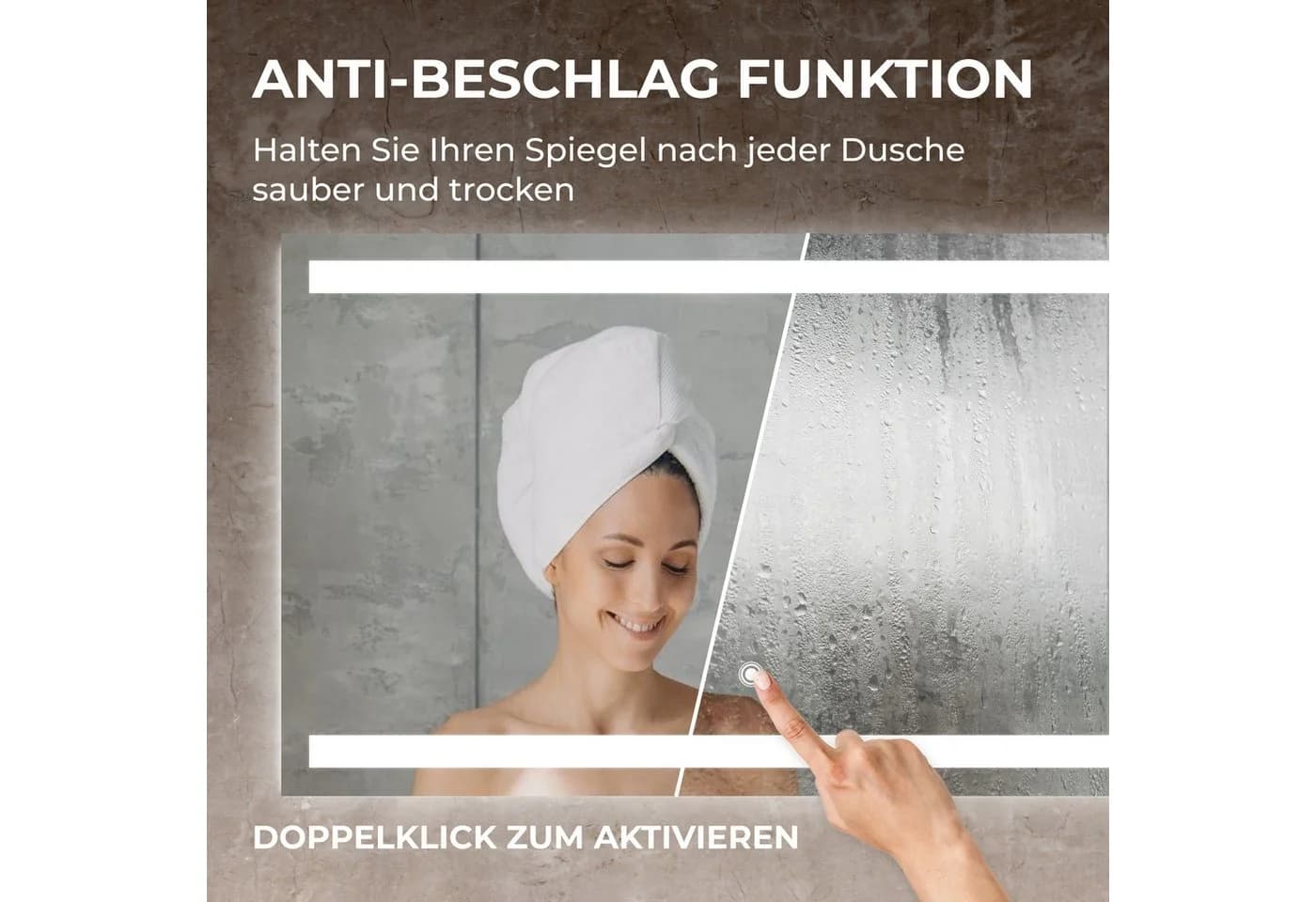 Bringer Badspiegel BRS106 LED Anti-Beschlag Speicherfunktion - Bild 3
