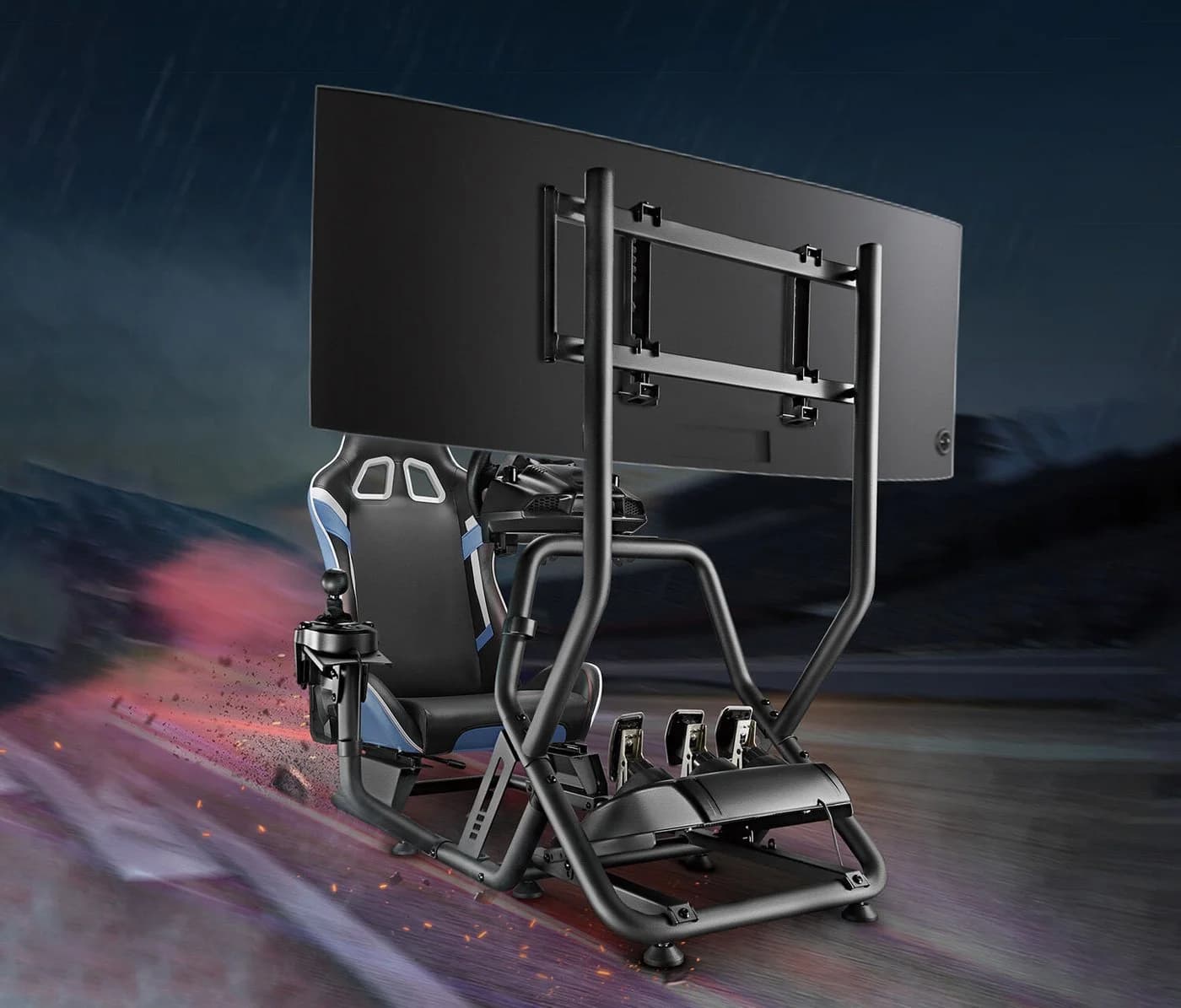 Ergolutions Gaming-Stuhl Ergonomisches SimRacing Rig mit Monitorhalterung