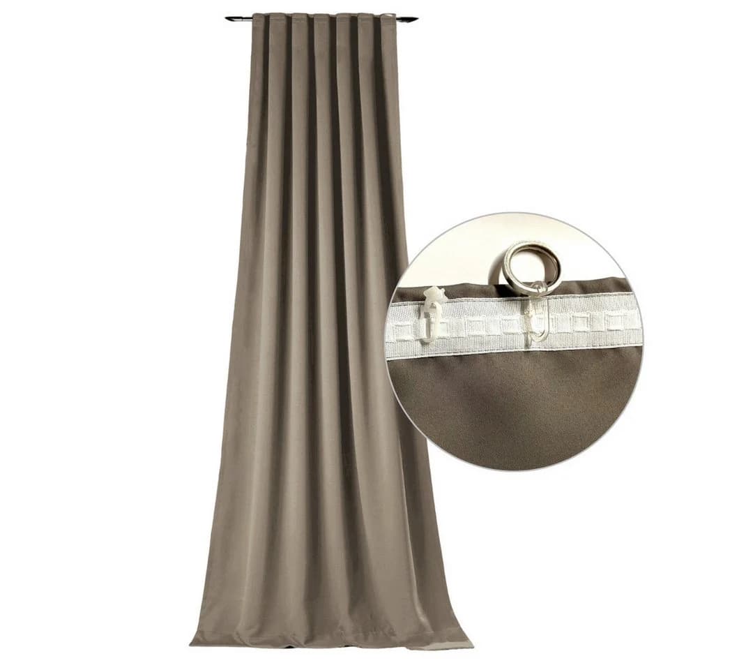 novumfix Verdunkelungsvorhang Sunout/55 Taupe Thermovorhang XXL Kräuselband - Bild 2