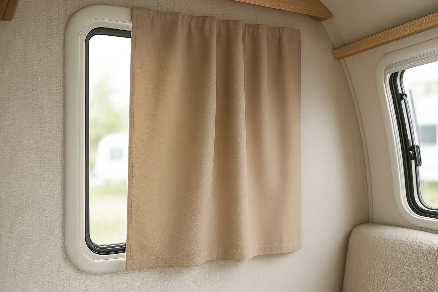 novumfix Verdunkelungsvorhang Caravangardine Beige Kräuselband - Bild 2