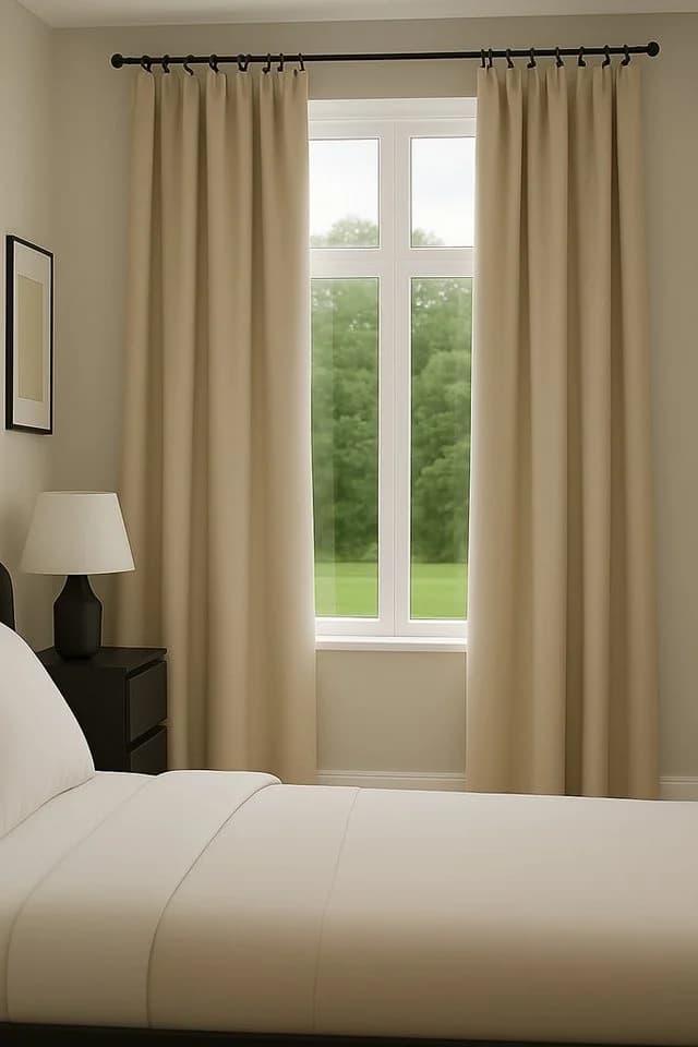novumfix Verdunkelungsvorhang Sunout/15 beige Thermovorhang Kräuselband - Bild 3
