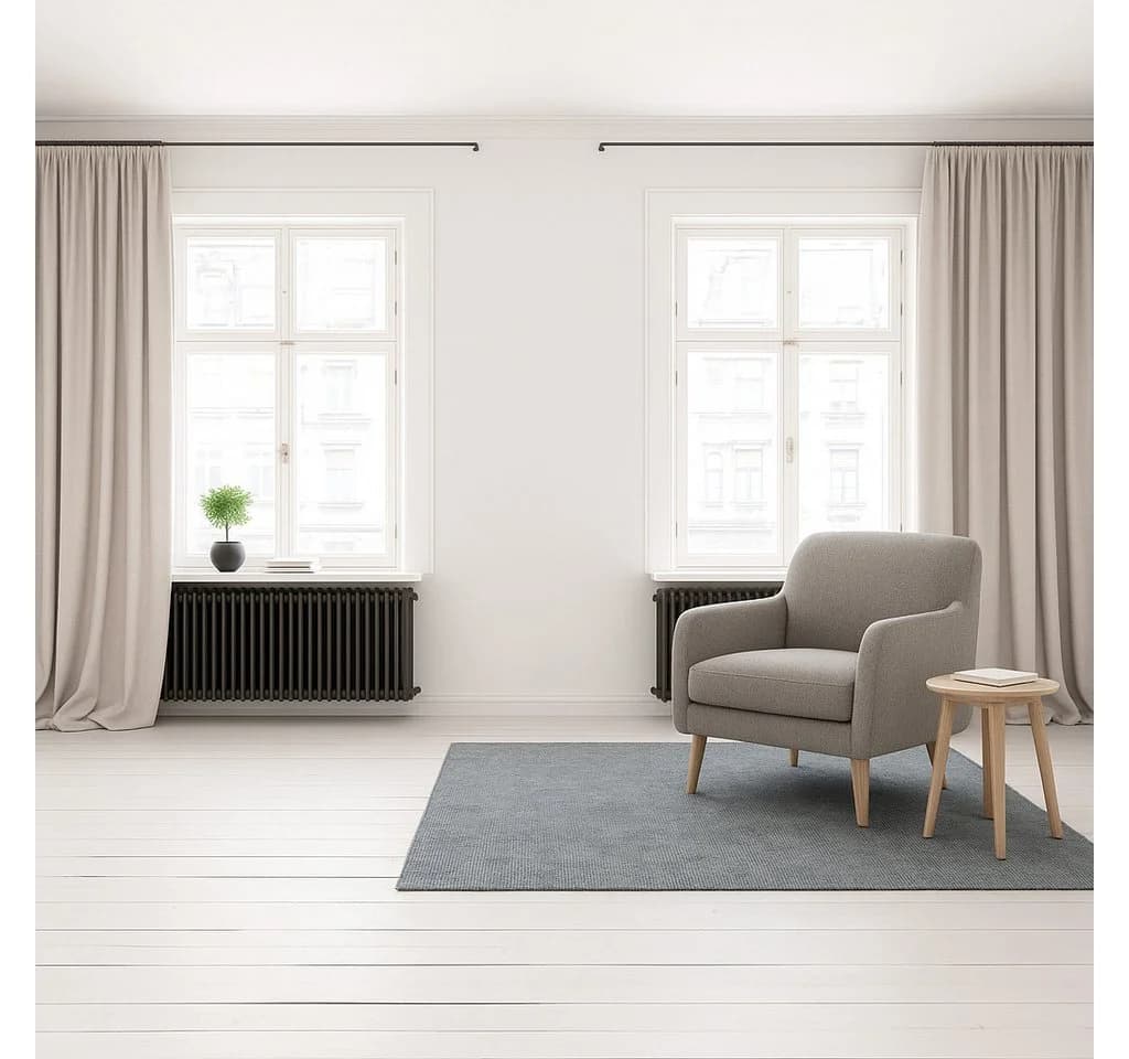 novumfix Gardine Hellbeige Leinenstruktur Kräuselband Extra Lang Blickdicht