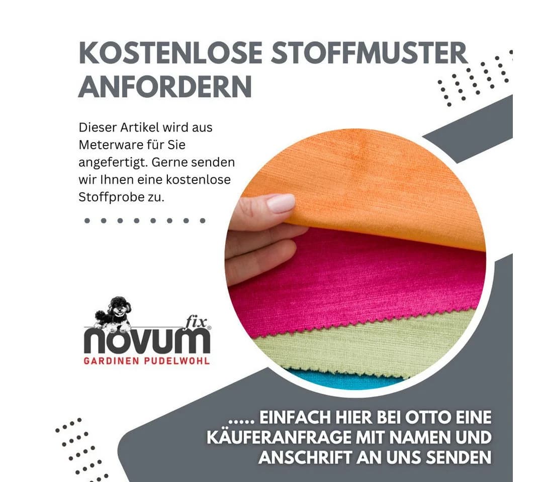 novumfix Gardine Hellbeige Leinenstruktur Kräuselband Extra Lang Blickdicht - Bild 3