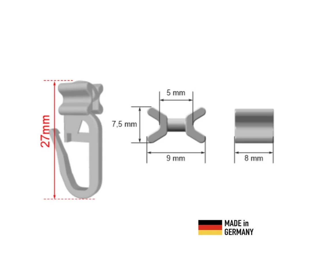 novumfix Gardinengleiter X-Gleiter weiß 6mm Innenlauf 100-St