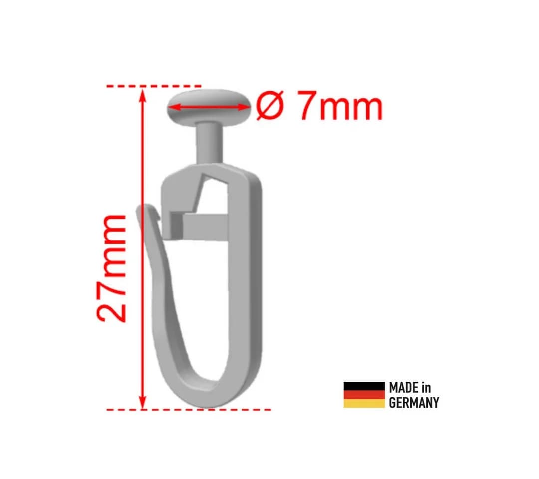 novumfix Faltengleiter 7mm Weiß für 4mm Innenlaufschiene