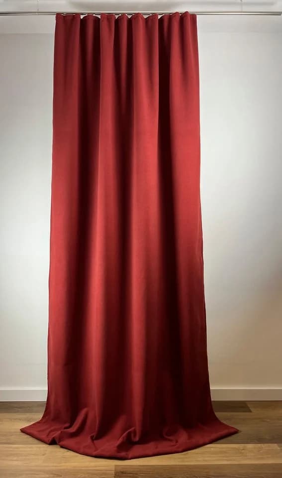 novumfix Vorhang Filzvorhang Softfilz bordeaux rot extra lang Kräuselband, verdunkelnd, Schallschutz - Bild 2