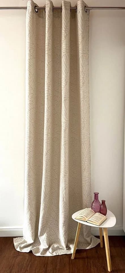 novumfix Ösenvorhang Beige Gemustert Blickdicht 140x260cm
