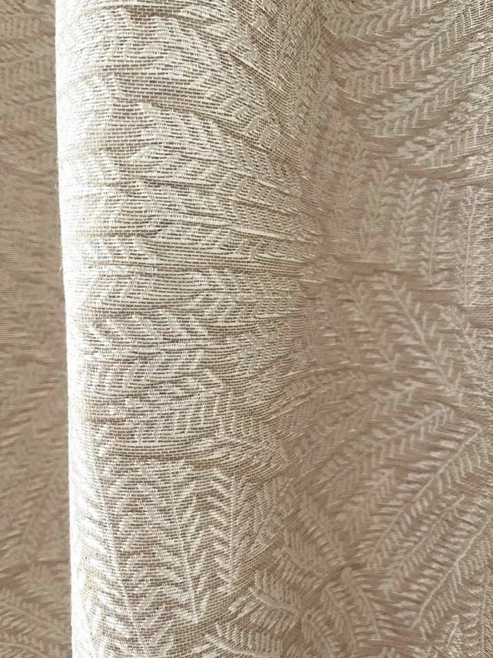 novumfix Ösenvorhang Beige Gemustert Blickdicht 140x260cm - Bild 3