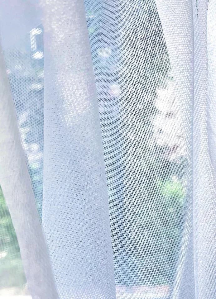 novumfix Wirkgardine Weiß Bügelfrei Halbtransparent - Bild 2