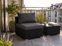 MeXo Gartenlounge-Set mit Loungesessel & Tisch Schwarz Poly-Rattan Bild 2