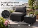 MeXo Gartenlounge-Set mit Loungesessel & Tisch Schwarz Poly-Rattan Bild 4