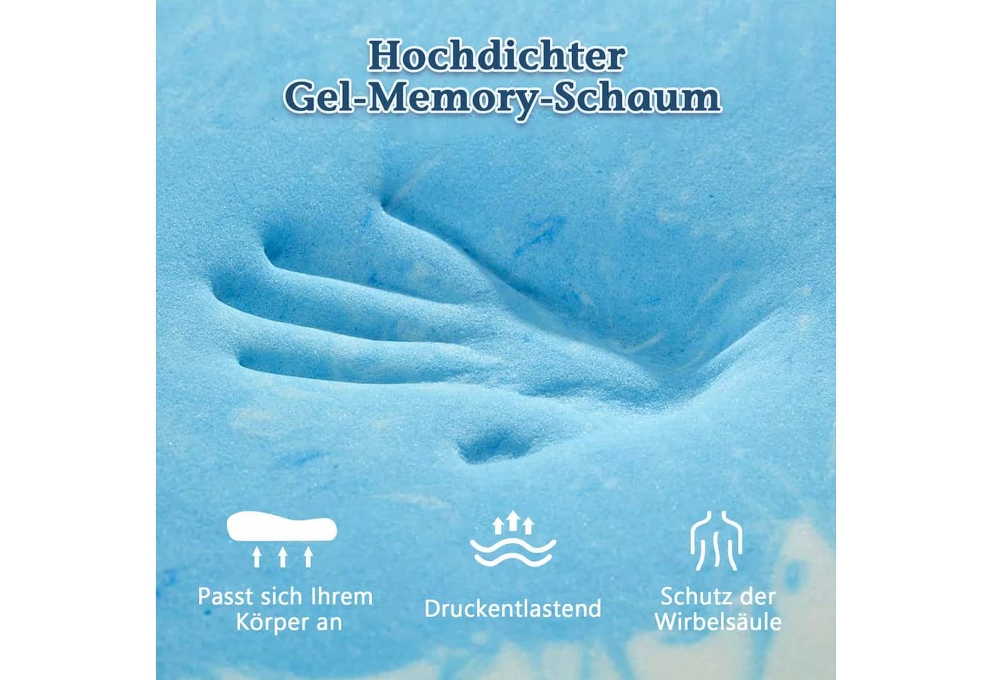 Wenta Topper Gel-Memory-Schaum 5-Zonen-Druckentlastung - Bild 4