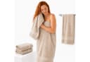 Komfortec Badetücher Set 2-tlg. 100% Baumwolle Frottee Beige 70x140 cm Bild 2