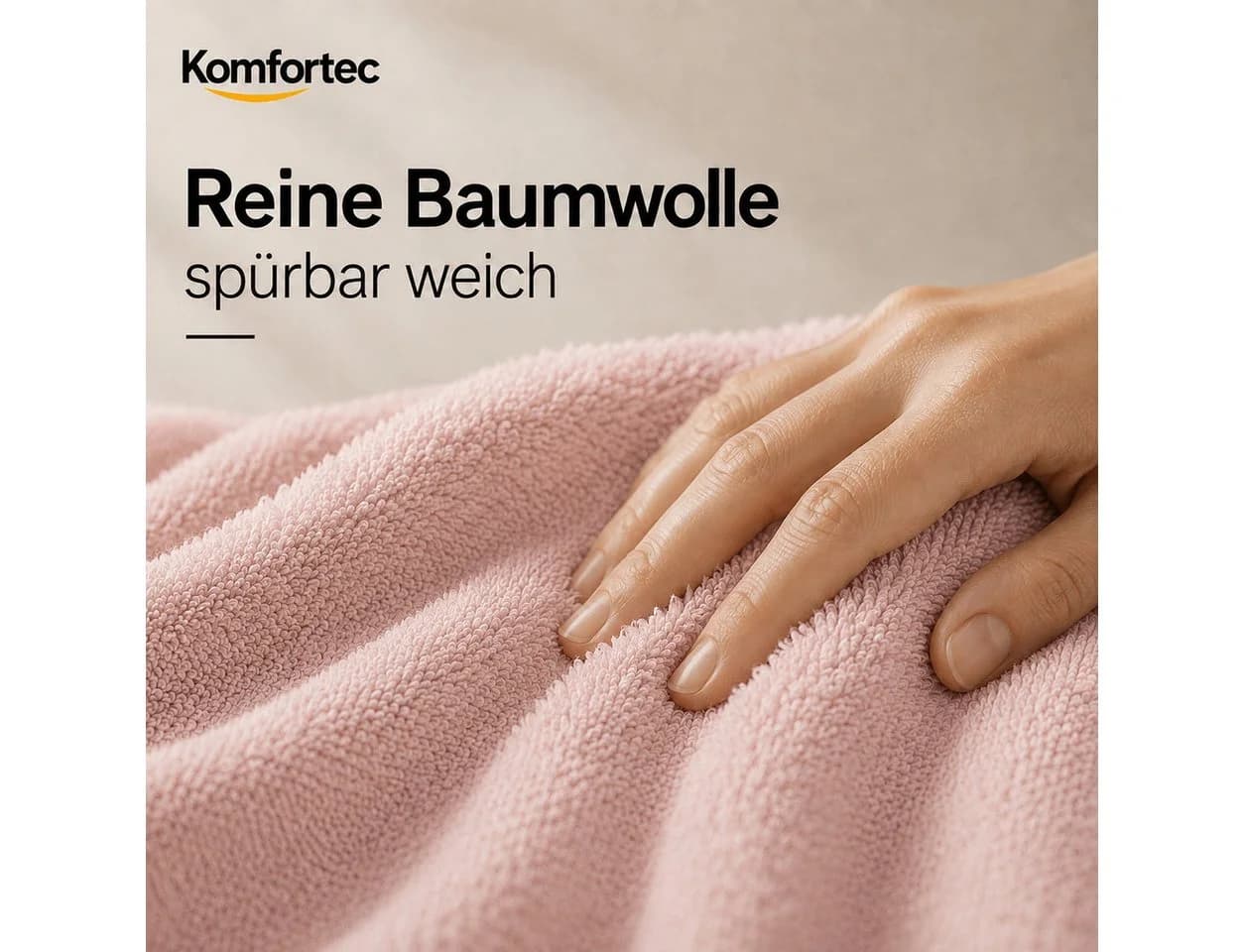 Komfortec Badetücher 2-tlg. Rosa 100% Baumwolle Frottee
