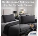 Komfortec Kissenbezug Premium Schwarz 100% Mikrofaser mit Reißverschluss Bild 3