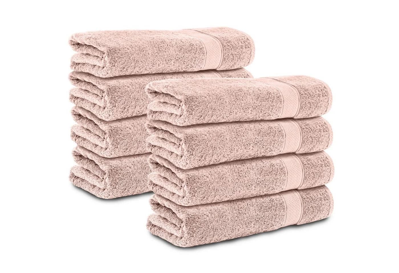 Komfortec Handtuch Set 8-tlg. Rosa 100% Baumwolle Frottee - Bild 2