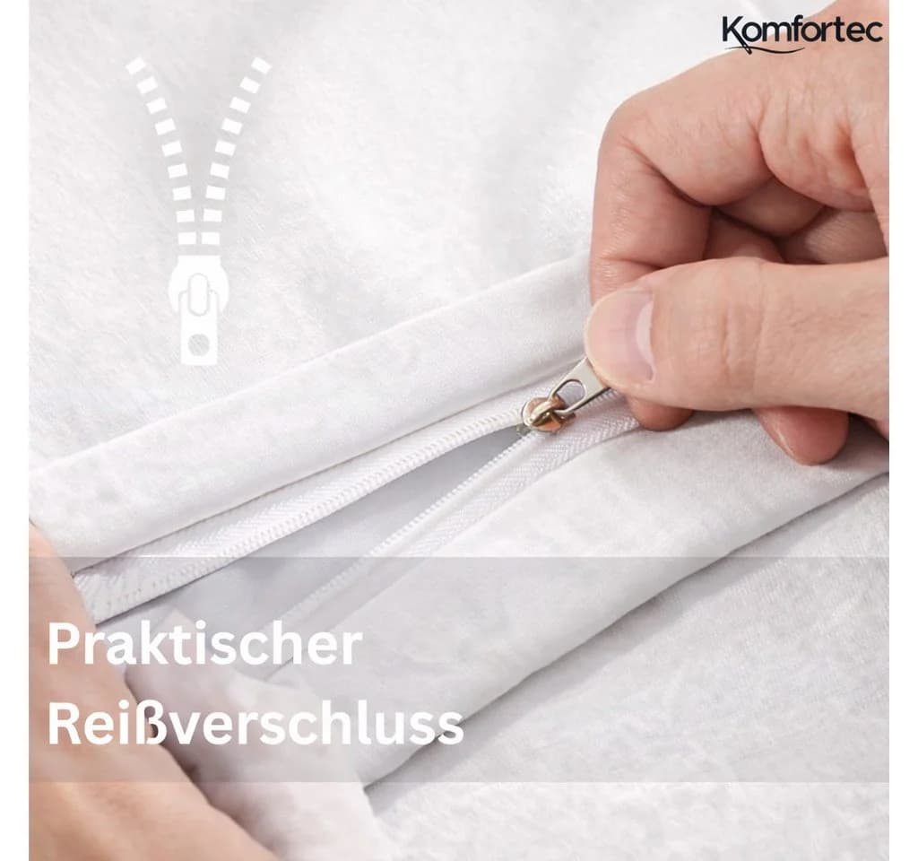 Komfortec Kissenbezug Premium Weiß Mikrofaser mit Reißverschluss - Bild 4