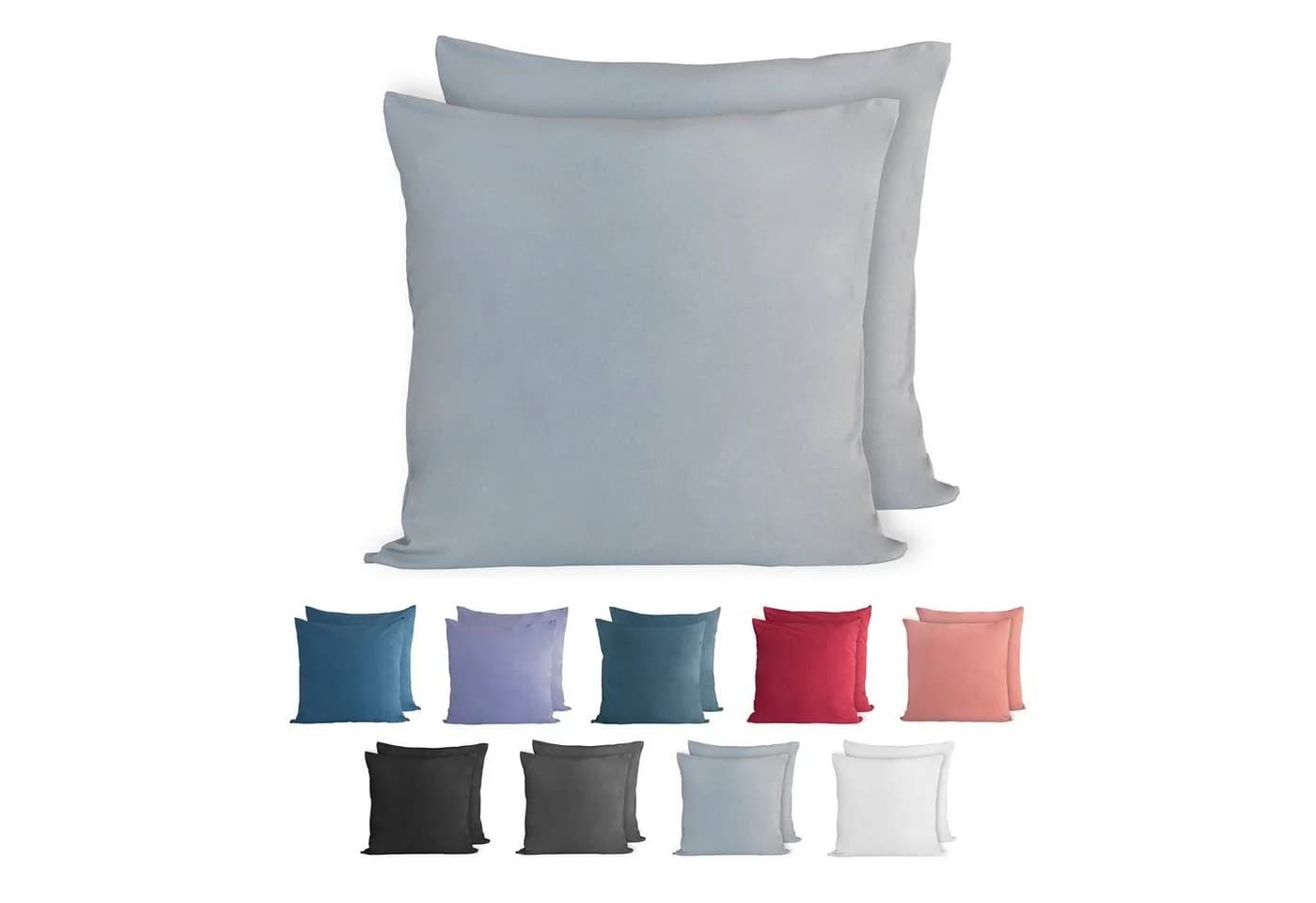 Komfortec Kissenbezug 100% Baumwolle Grau Premium Jersey