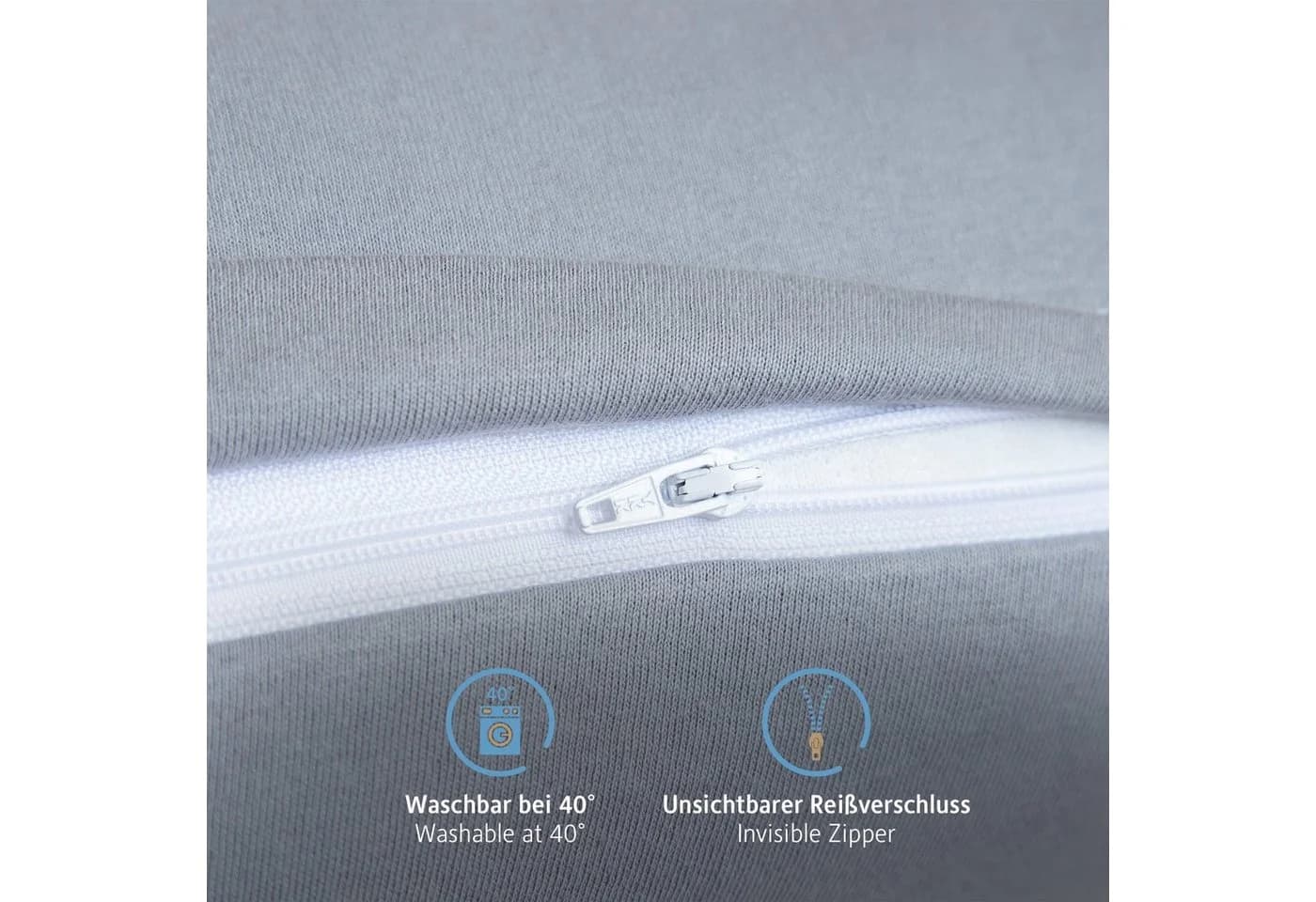 Komfortec Kissenbezug 100% Baumwolle Grau Premium Jersey - Bild 5