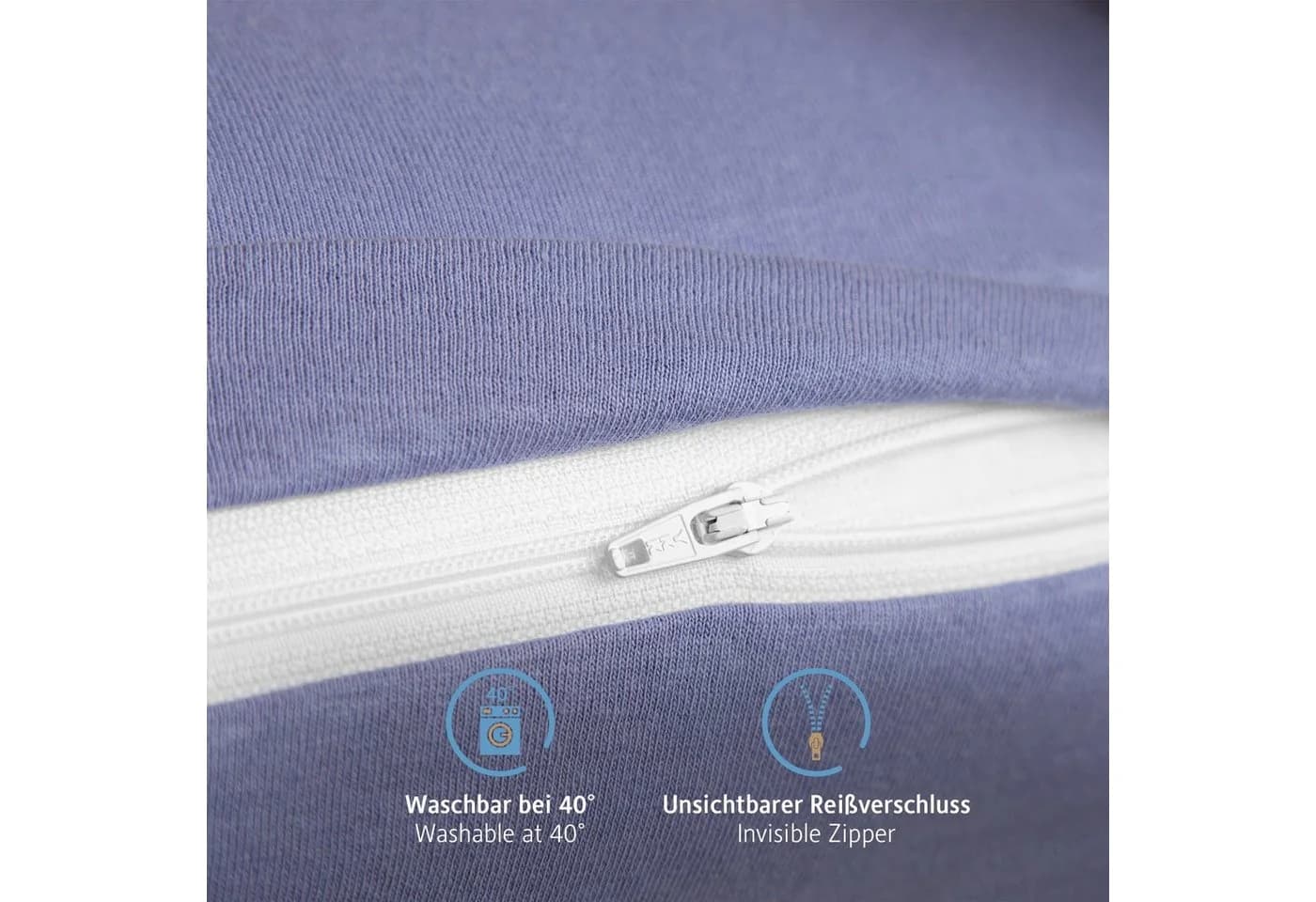 Komfortec Kissenbezug 100% Baumwolle Lila Jersey 2 Stück - Bild 5
